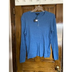 John Varvatos blue knit Henley